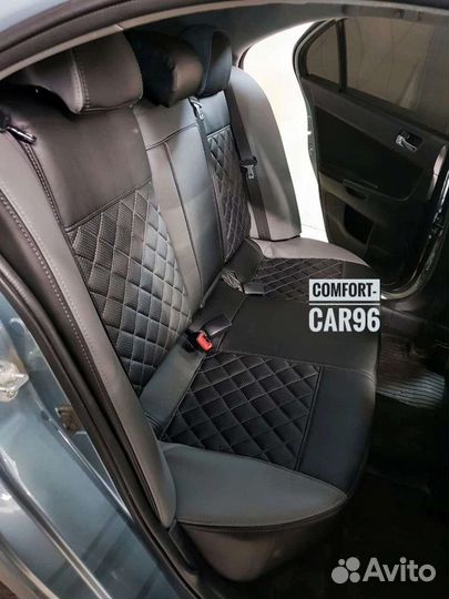 Авточехлы экокожа ромб Mitsubishi Lancer 10