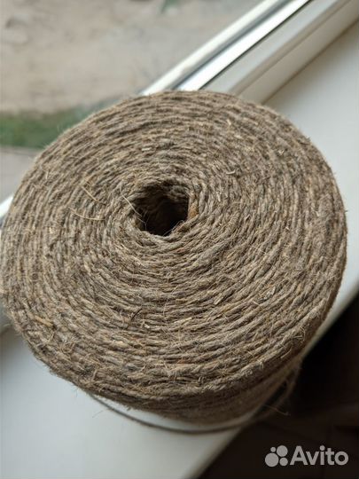 Шпагат джутовый, натуральный, пеньковый