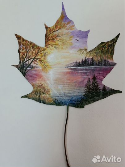 Роспись на листочке