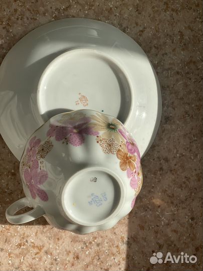 Фарфоровая посуда лфз СССР чайный сервиз Весна