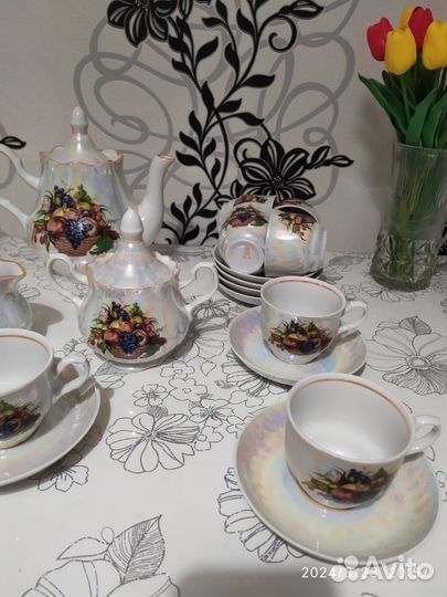 Чайный сервиз СССР фрукты 27 предметов