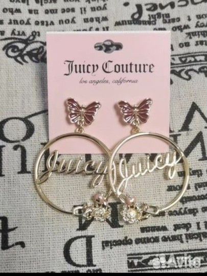 Серьги Juicy Couture оригинал бижутерия
