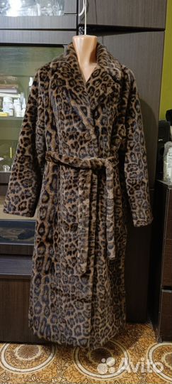 Леопардовая эко шуба