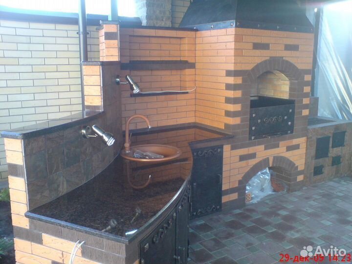 Печи камины барбекю из кирпича, опытными печниками
