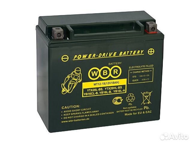 Аккумулятор мото WBR SMT 12-18-C 18Ач 270А 