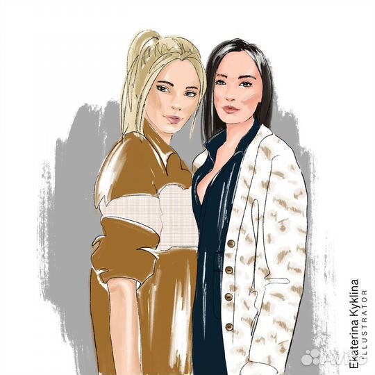 Иллюстрации, портреты, открытки для брендов