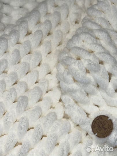 Плед пушистый, вязаный (alize) ручной работы