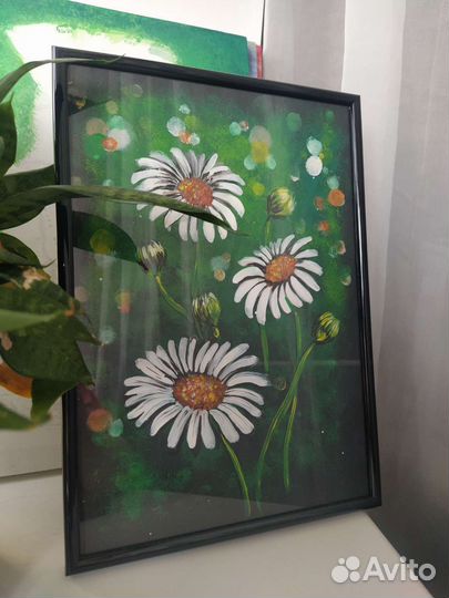 Картина акрилом на бумаге