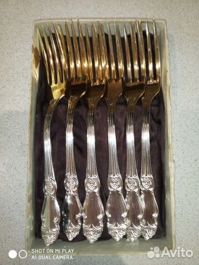 Вилки десертные золотая роза позолоченные