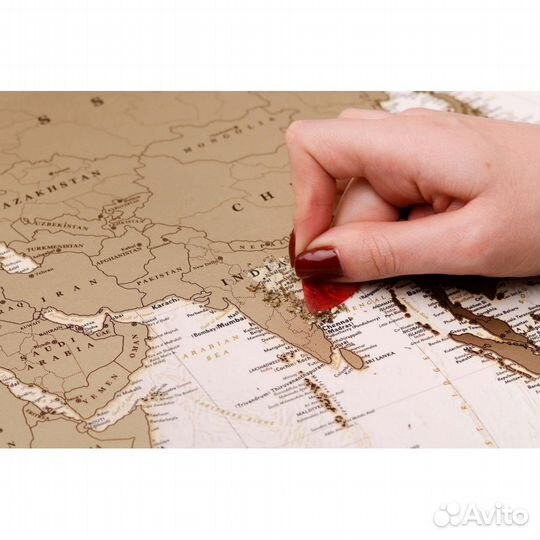 Стирающаяся карта мира в тубусе