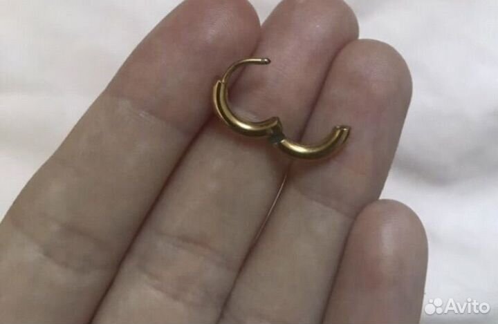 Новые серьги конго под золото круглые