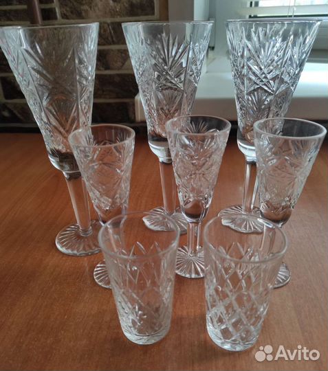 Хрустальные фужеры, рюмки