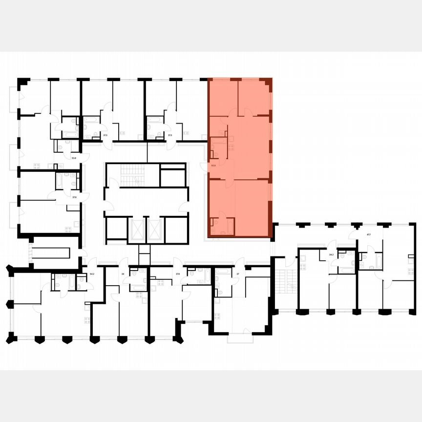 3-к. квартира, 93,9 м², 2/13 эт.