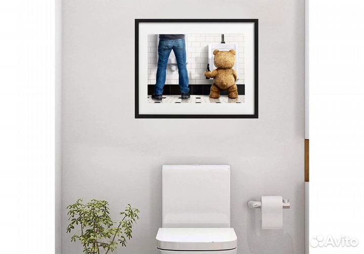 Декорация / постер в ванную комнату в раме