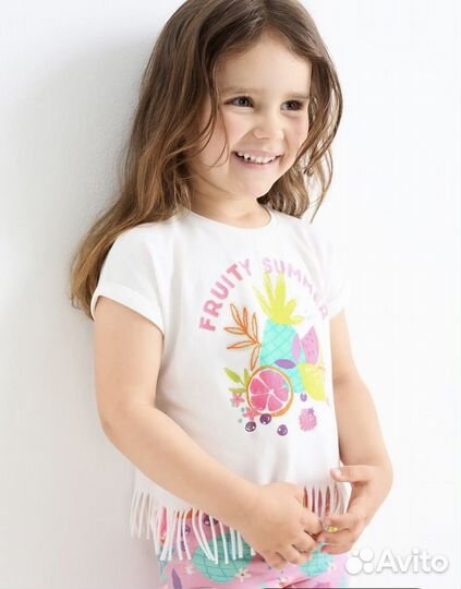 Футболка и велосипедки для девочки