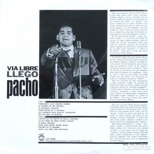 LP.Pacho Alonso – Via Libre Llego - 1964