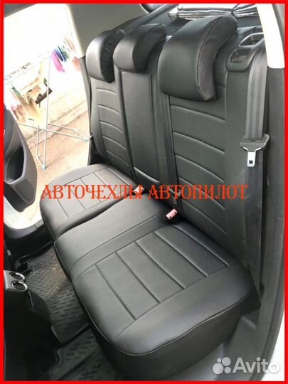 Чехлы Автопилот Peugeot 308 из экокожи чёрные