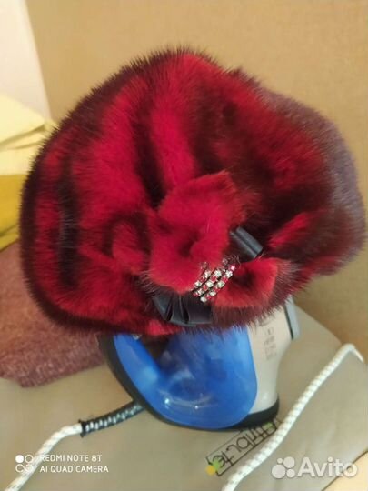 Женский норковый берет, 58 размер
