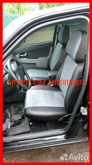 Чехлы Автопилот LADA Priora из экокожи чёрно-серые