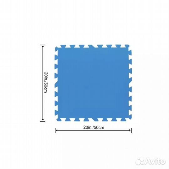 Мягкая модульная подстилка Пазл 50x50см 9шт 2.29м2