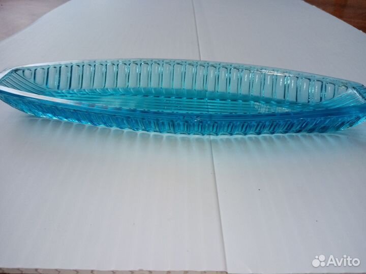 Селедочница СССР синее стекло