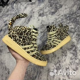 Adidas by jeremy scott 130mm 2024 js high heel leather boots