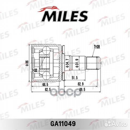 Шрус mitsubishi pajero II/sport I/L200 III-IV 2