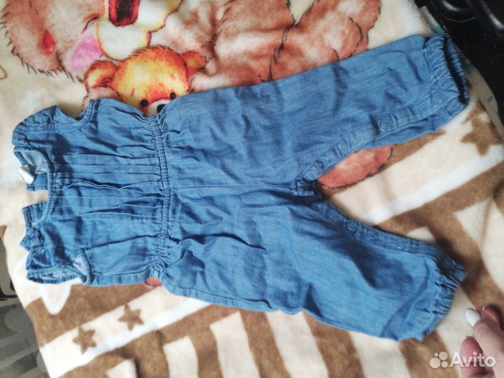 Джинсовый комбинезон для девочки 74