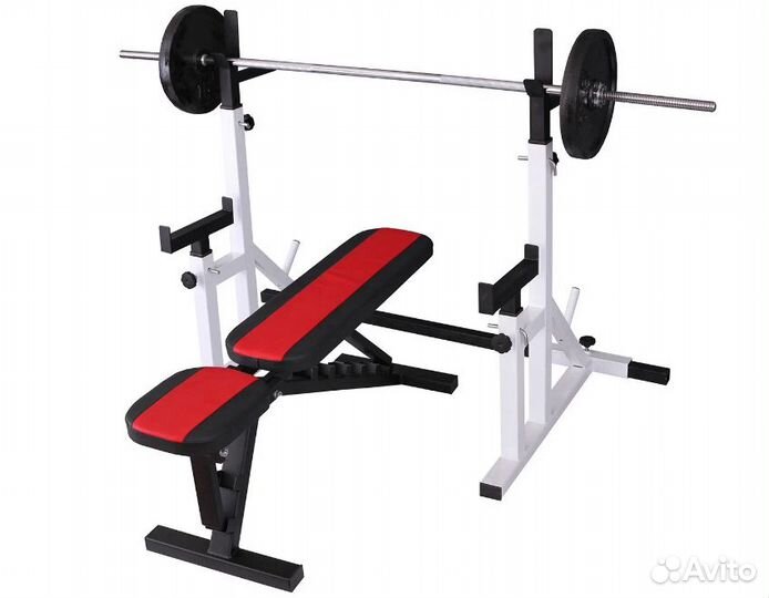 Скамья и стойка для жима комплект силовой набор