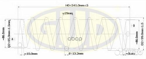 Пружина задн BMW E90/E92 1.6-3.0i/2.0-3.0D 05