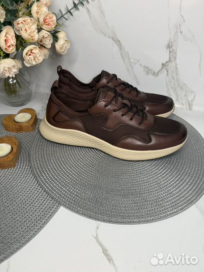 Кроссовки мужские кожаные Новые El Tempo корич