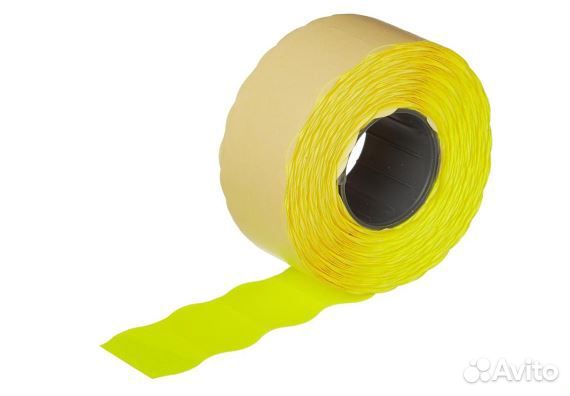 Этикет-лента волна желтая 26х16 мм