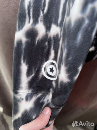 Bape Tie Dye ponr Shark Wide Full Zip Hoodie Black
