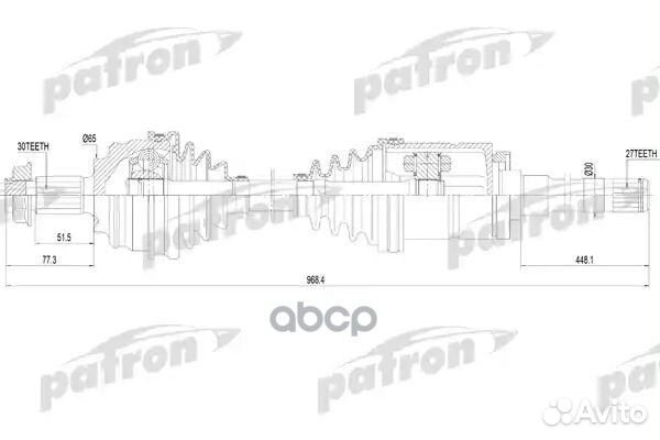 Полуось привода;прав BMW: X5 01-06 PDS7905 patron