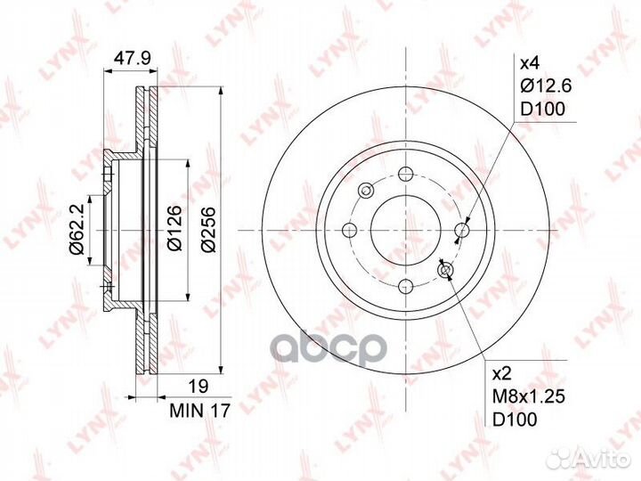 Диск тормозной перед BN1054 lynxauto