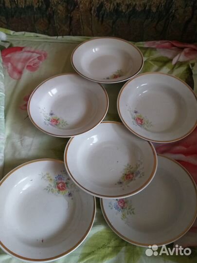 Тарелки глубокие, набор, 6 штук, диаметр 24 см