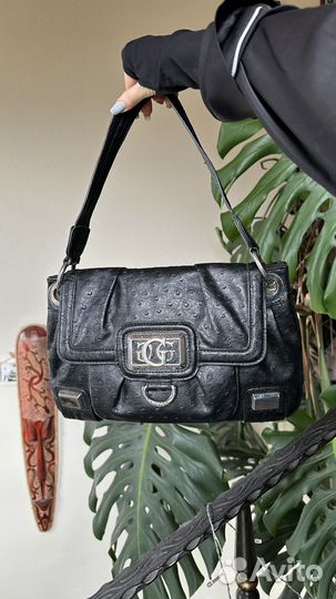 Сумка guess багет черный винтаж пряжка