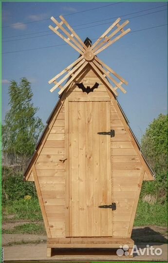 Дачный туалет деревянный прямоугольник LLR