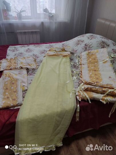 Бортики, балдахин, кпб детские, состояние нового