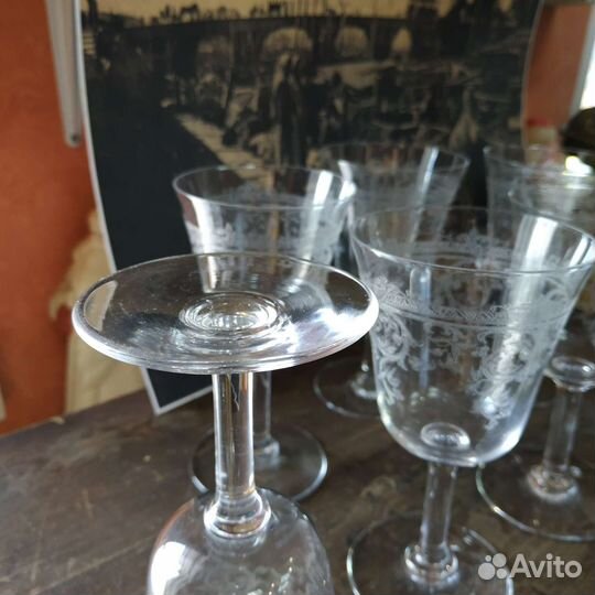 Комплект Старинные фужеры пантография 6 штук