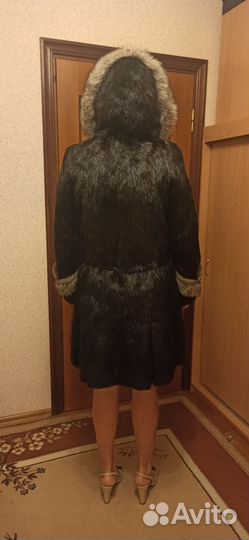 Шуба из нутрии с песцом