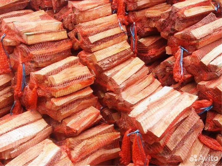 Дрова колотые в сетках