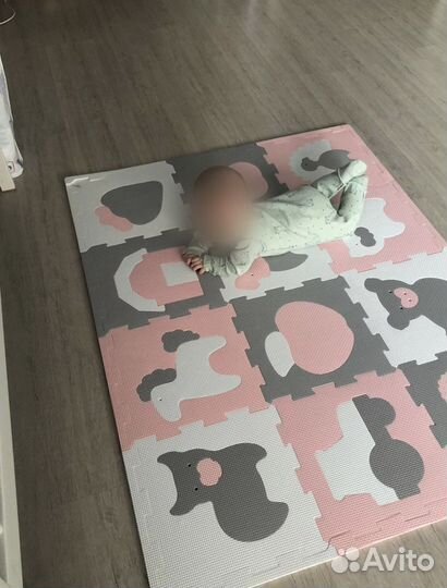 Игровой детский коврик пазл 120х90