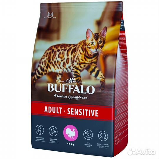 Mr.Buffalo сухой корм для кошек с индейкой, 10 кг