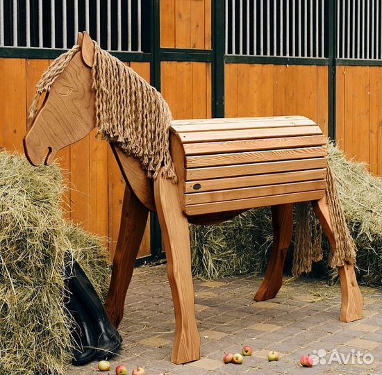 Иппотренажер. Деревянная лошадь для тренировок