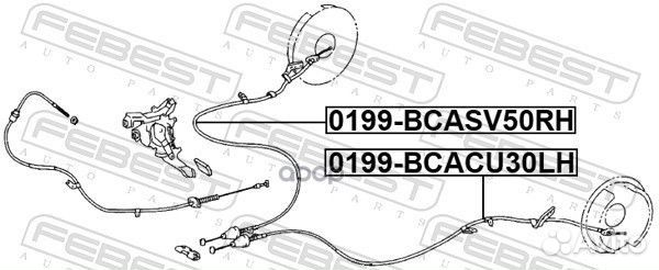 Трос ручника левый lexus RX 03-08 0199-bcacu30L