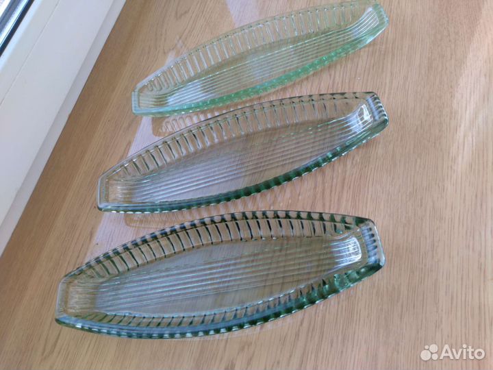 Селедочница СССР зеленое стекло. Цена за 1шт