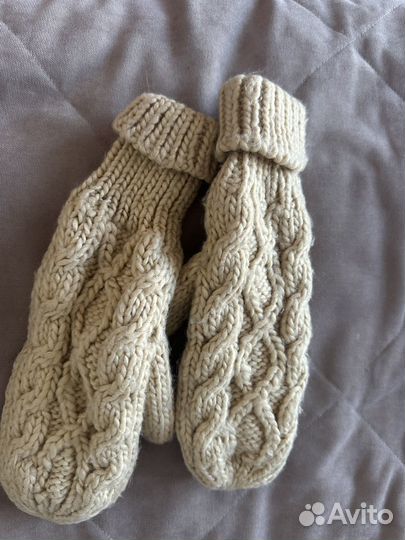 Шапка женская с ангорой +варежки