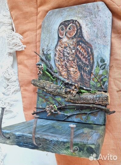Ключница Сова Ручная авторская работа