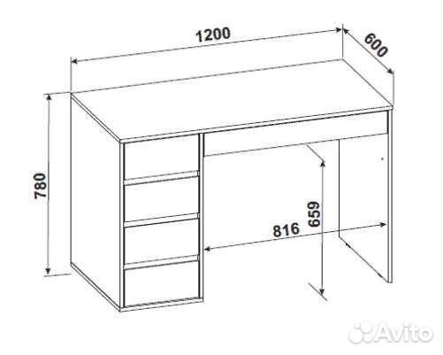 Компьютерный стол белый глянец